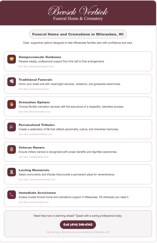  Funeral Home and Cremations in Milwaukee, WI