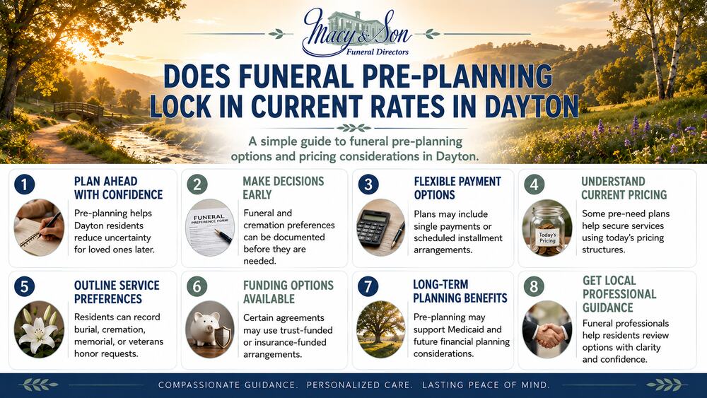 Does Funeral Pre-planning Lock in Current Rates in Dayton Infographic